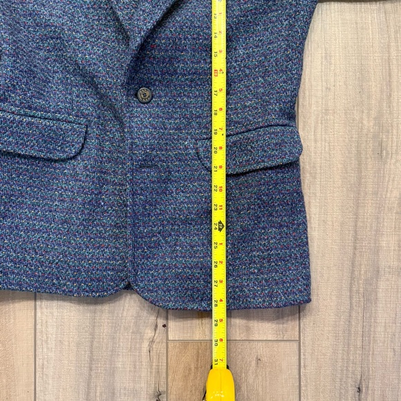 Vintage Liz Wear Liz Claiborne Blue Tweed Jacket Blazer Coat Petite 6 Wool Blend - Picture 6 of 8